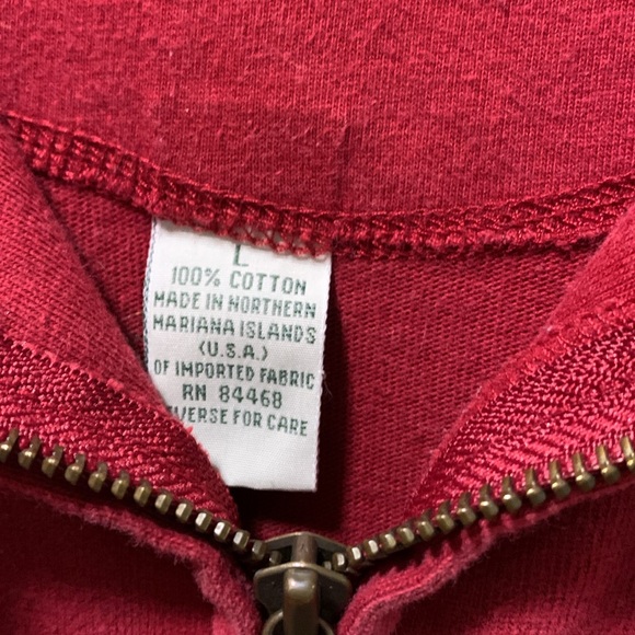 Cotton maroon zippered jacket - Picture 3 of 5